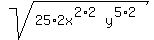 sqrt%2825%2A2x%5E%282%2A2%29y%5E%285%2A2%29%29