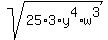 sqrt%2825%2A3%2Ay%5E4%2Aw%5E3%29