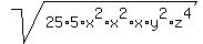 sqrt%2825%2A5%2Ax%5E2%2Ax%5E2%2Ax%2Ay%5E2%2Az%5E4%29