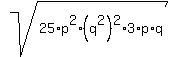 sqrt%2825%2Ap%5E2%2A%28q%5E2%29%5E2%2A3%2Ap%2Aq%29