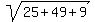 sqrt%2825%2B49%2B9%29
