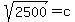 sqrt%282500%29+=+c