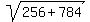 sqrt%28256%2B784%29