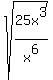 sqrt%2825x%5E3%2Fx%5E6%29