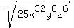 sqrt%2825x%5E32y%5E8z%5E6%29