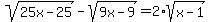 sqrt%2825x-25%29-sqrt%289x-9%29=2%2Asqrt%28x-1%29