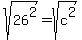 sqrt%2826%5E2%29+=+sqrt%28c%5E2%29