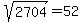 sqrt%282704%29+=+52