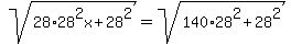 sqrt%2828%2A28%5E2x+%2B28%5E2%29=sqrt%28140+%2A28%5E2%2B28%5E2%29