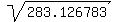sqrt%28283.126783%29