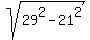 sqrt%2829%5E2-21%5E2%29