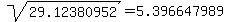 sqrt%2829.12380952%29=5.396647989
