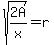 sqrt%282A%2Fx%29=r