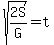 sqrt%282S%2FG%29=t
