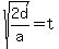 sqrt%282d%2Fa%29=t