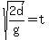 sqrt%282d%2Fg%29+=+t