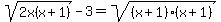 sqrt%282x%28x%2B1%29%29-3=sqrt%28%28x%2B1%29%28x%2B1%29%29