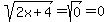 sqrt%282x%2B4%29=sqrt%280%29+=+0