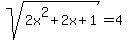 sqrt%282x%5E2%2B2x%2B1%29=4