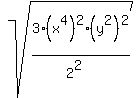 sqrt%283%28x%5E4%29%5E2%2A%28y%5E2%29%5E2%2F%282%5E2%29%29
