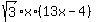 sqrt%283%29%2Ax%2A%2813x+-4%29