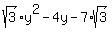 sqrt%283%29%2Ay%5E2-4y-7%2Asqrt%283%29