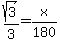 sqrt%283%29%2F3=x%2F180
