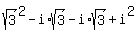 sqrt%283%29%5E2+-+i%2Asqrt%283%29+-+i%2Asqrt%283%29+%2B+i%5E2