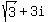 sqrt%283%29+%2B+3i