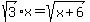 sqrt%283%29x=sqrt%28x%2B6%29