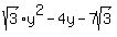 sqrt%283%29y%5E2+-+4y+-+7sqrt%283%29