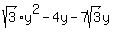 sqrt%283%29y%5E2+-+4y+-+7sqrt%283%29y