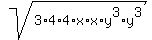 sqrt%283%2A4%2A4%2Ax%2Ax%2Ay%5E3%2Ay%5E3%29