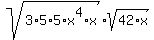 sqrt%283%2A5%2A5%2Ax%5E4%2Ax%29%2Asqrt%2842%2Ax%29