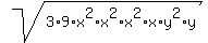 sqrt%283%2A9%2Ax%5E2%2Ax%5E2%2Ax%5E2%2Ax%2Ay%5E2%2Ay%29