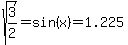 sqrt%283%2F2%29+=+sin%28x%29+=+1.225