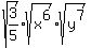 sqrt%283%2F5%29sqrt%28x%5E6%29%2Asqrt%28y%5E7%29+