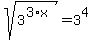 sqrt%283%5E%283%2Ax%29%29=3%5E4