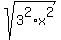 sqrt%283%5E2%2Ax%5E2%29
