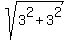 sqrt%283%5E2%2B3%5E2%29