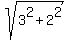 sqrt%283%5E2+%2B+2%5E2%29