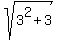 sqrt%283%5E2+%2B+3%29