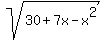 sqrt%2830%2B7x-x%5E2%29