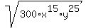 sqrt%28300%2Ax%5E15%2Ay%5E25%29
