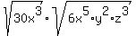 sqrt%2830x%5E3%29%2Asqrt%286x%5E5%2Ay%5E2%2Az%5E3%29