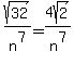 sqrt%2832%29%2Fn%5E7+=+4sqrt%282%29%2Fn%5E7