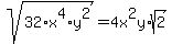 sqrt%2832%2Ax%5E4%2Ay%5E2%29=4x%5E2y%2Asqrt%282%29