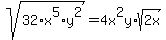 sqrt%2832%2Ax%5E5%2Ay%5E2%29=4x%5E2y%2Asqrt%282x%29