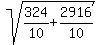 sqrt%28324%2F10%2B2916%2F10%29