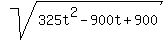 sqrt%28325t%5E2+-+900t+%2B+900%29
